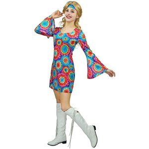 Hippie Costume 60s 70s Flower For Women